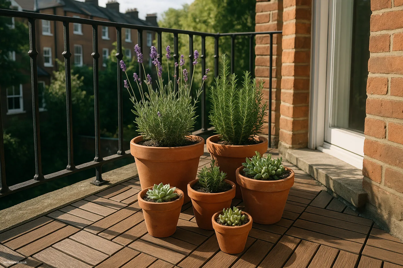 Cluster Mismatched Terracotta Pots for a Relaxed Look