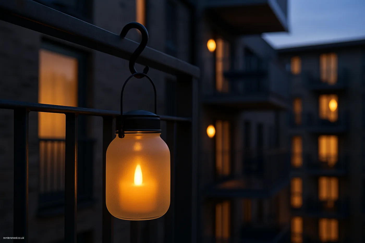 Attach a Solar Lantern to the Railing With a Hook
