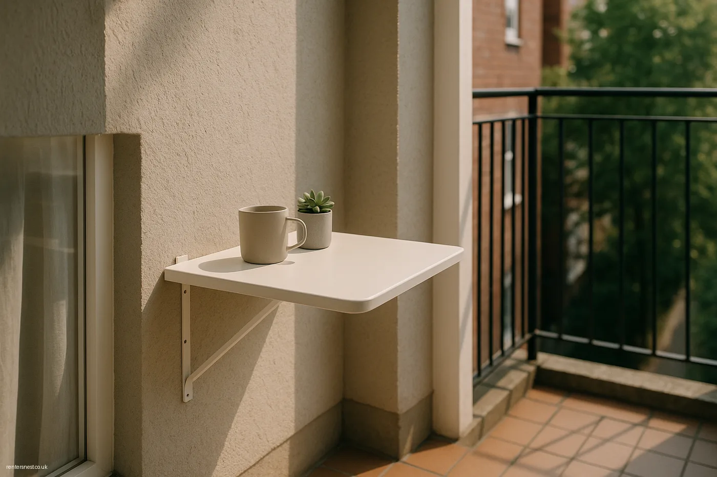 Fold-Down Table Mounted With Command Strips
