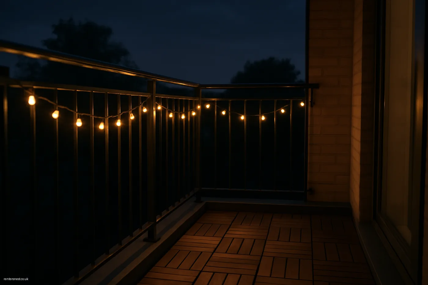 String Solar Fairy Lights Along the Railing