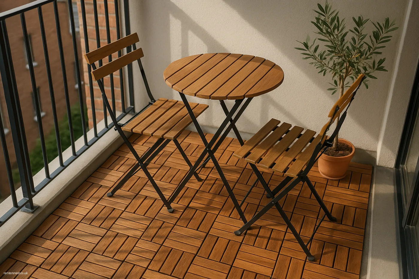 RUNNEN Decking Tiles Over Ugly Concrete