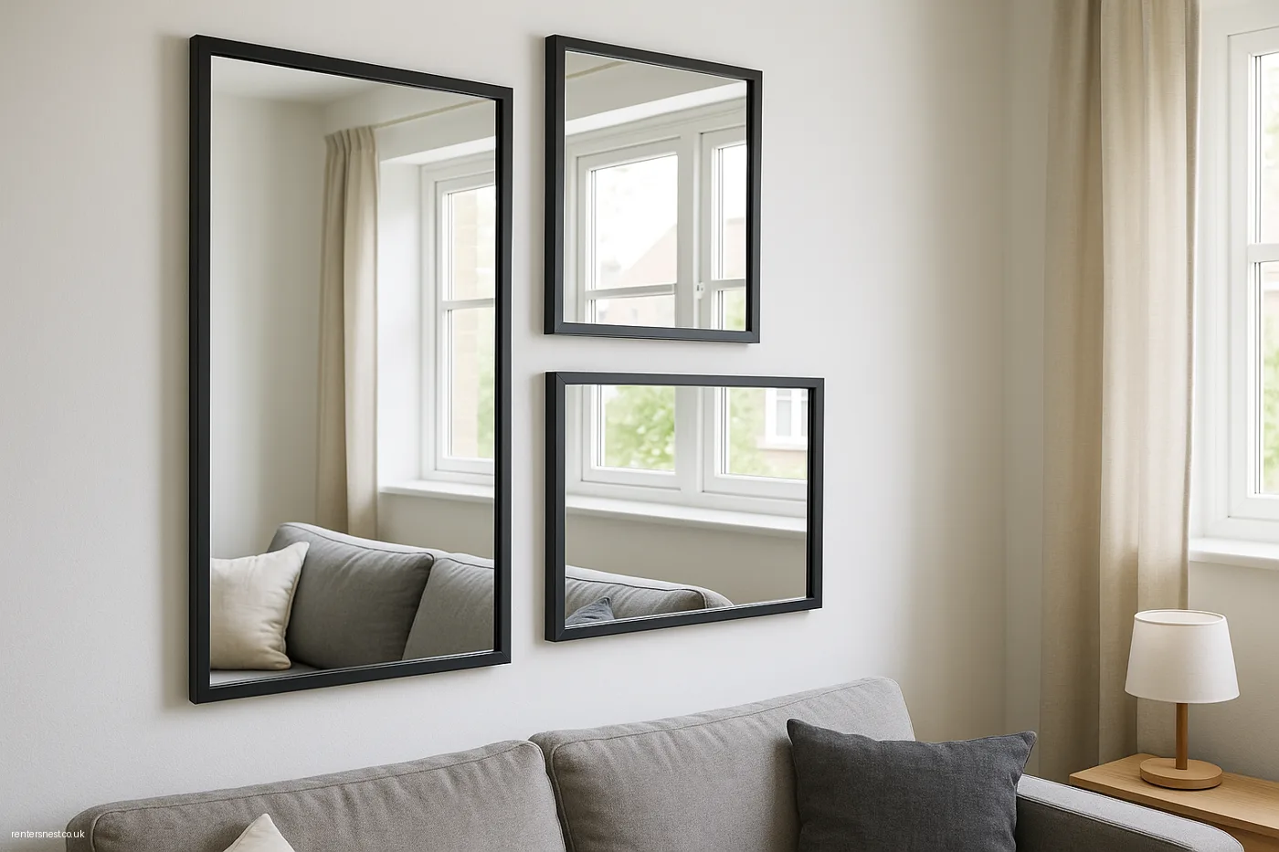 NISSEDAL Mirror Cluster on the Hallway-Facing Wall