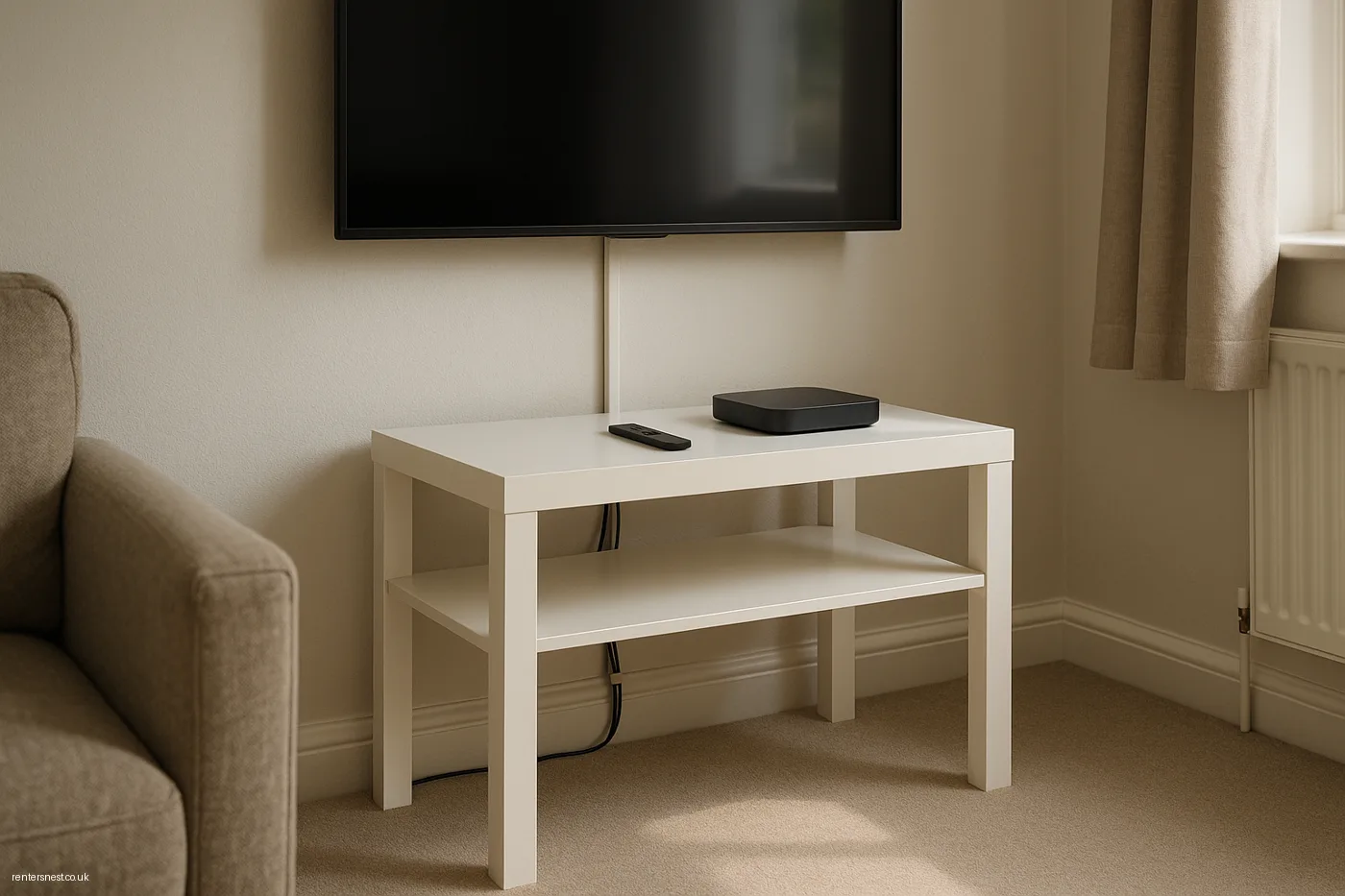 LACK Side Table Stacked into a Media Unit