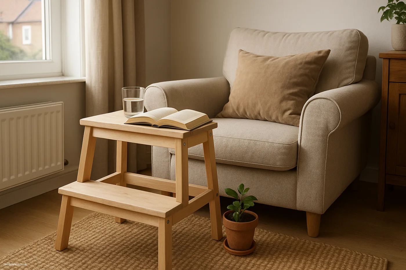 BEKVÄM Step Stool Repurposed as a Side Table
