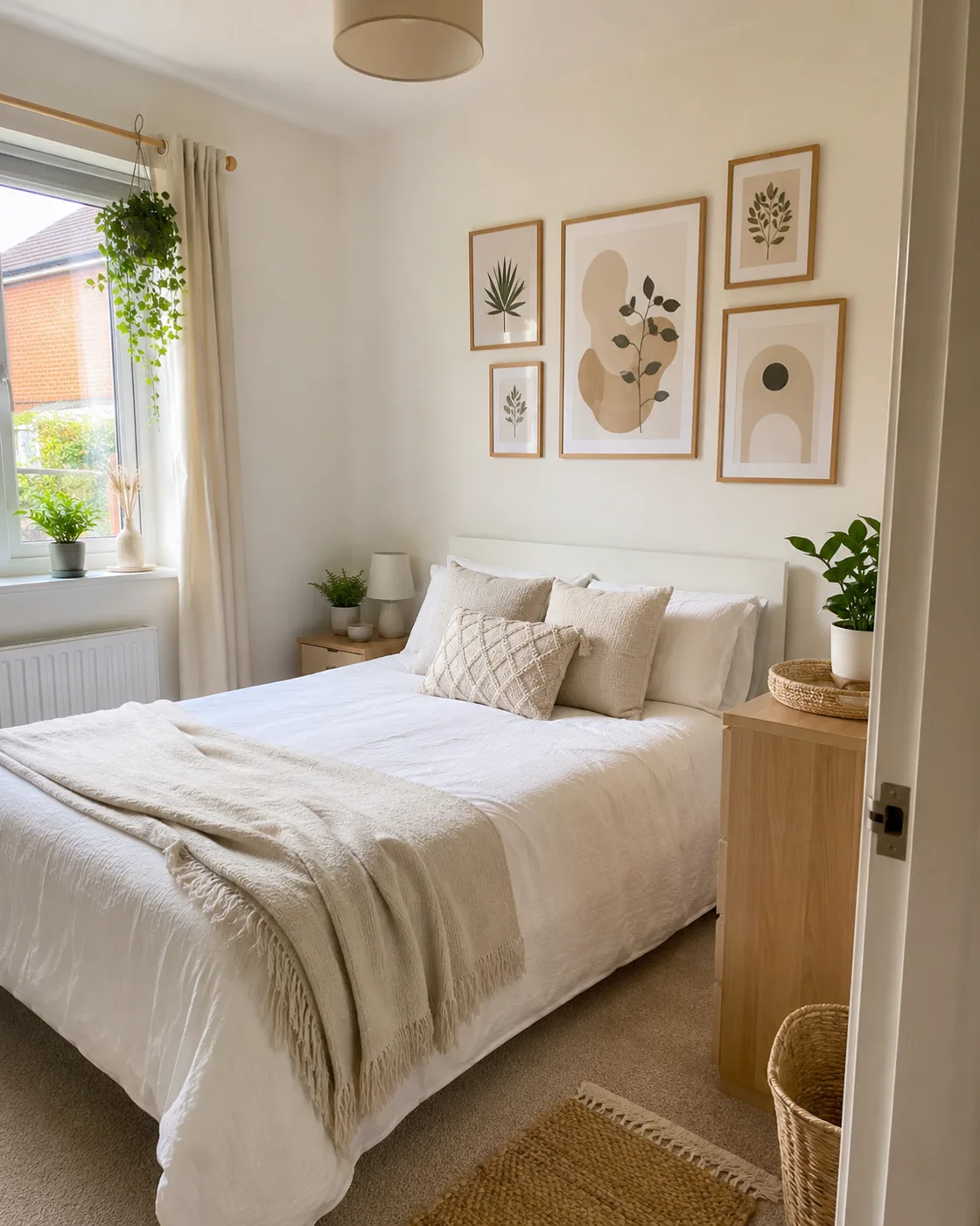 Layer Neutral Linen Bedding with Cushions