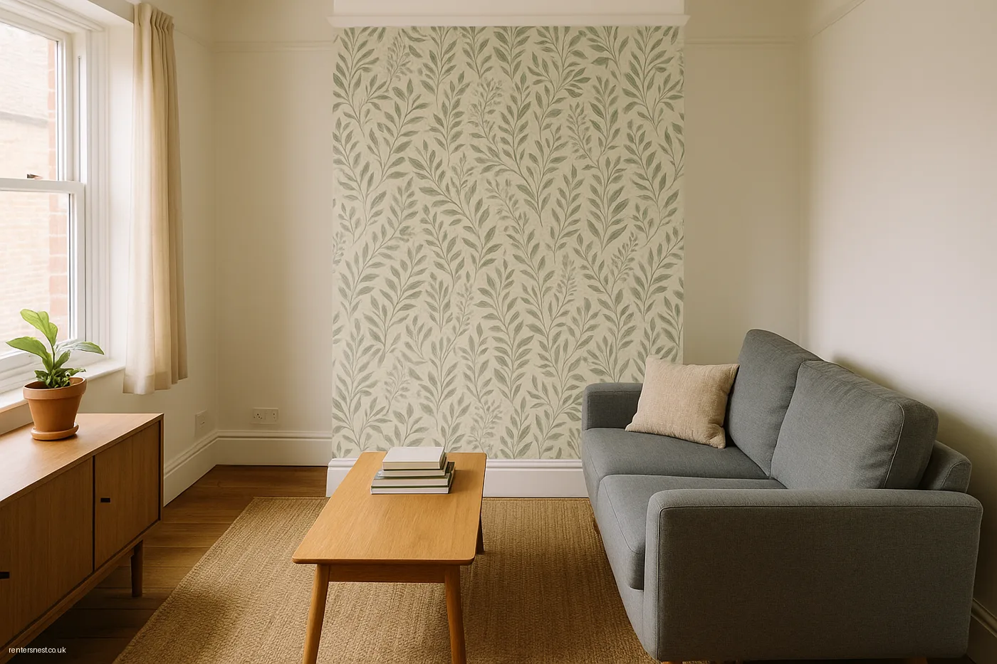 Peel-and-Stick Wallpaper on One Wall
