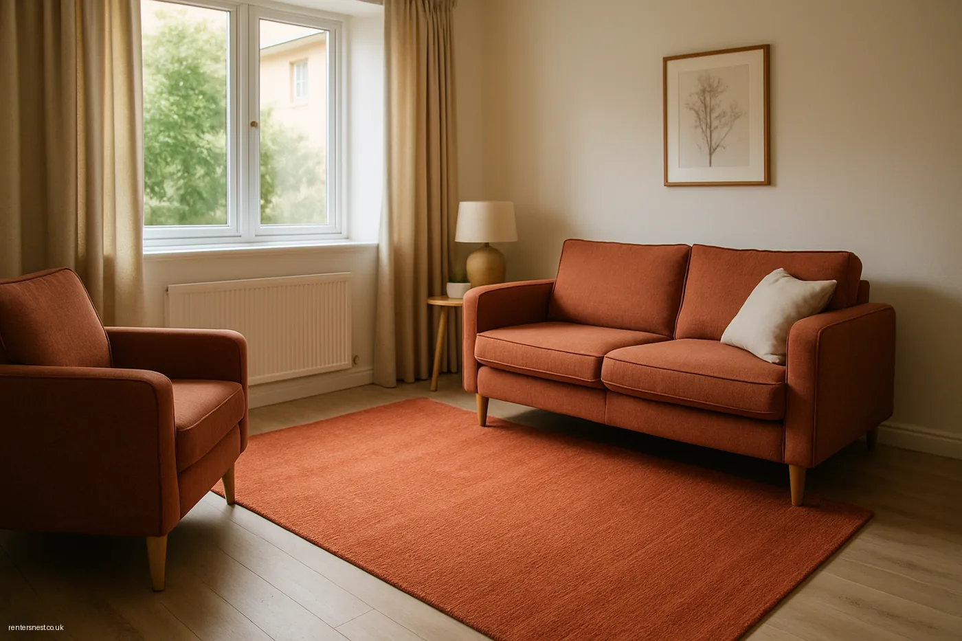 A Large Rug to Anchor the Seating Area