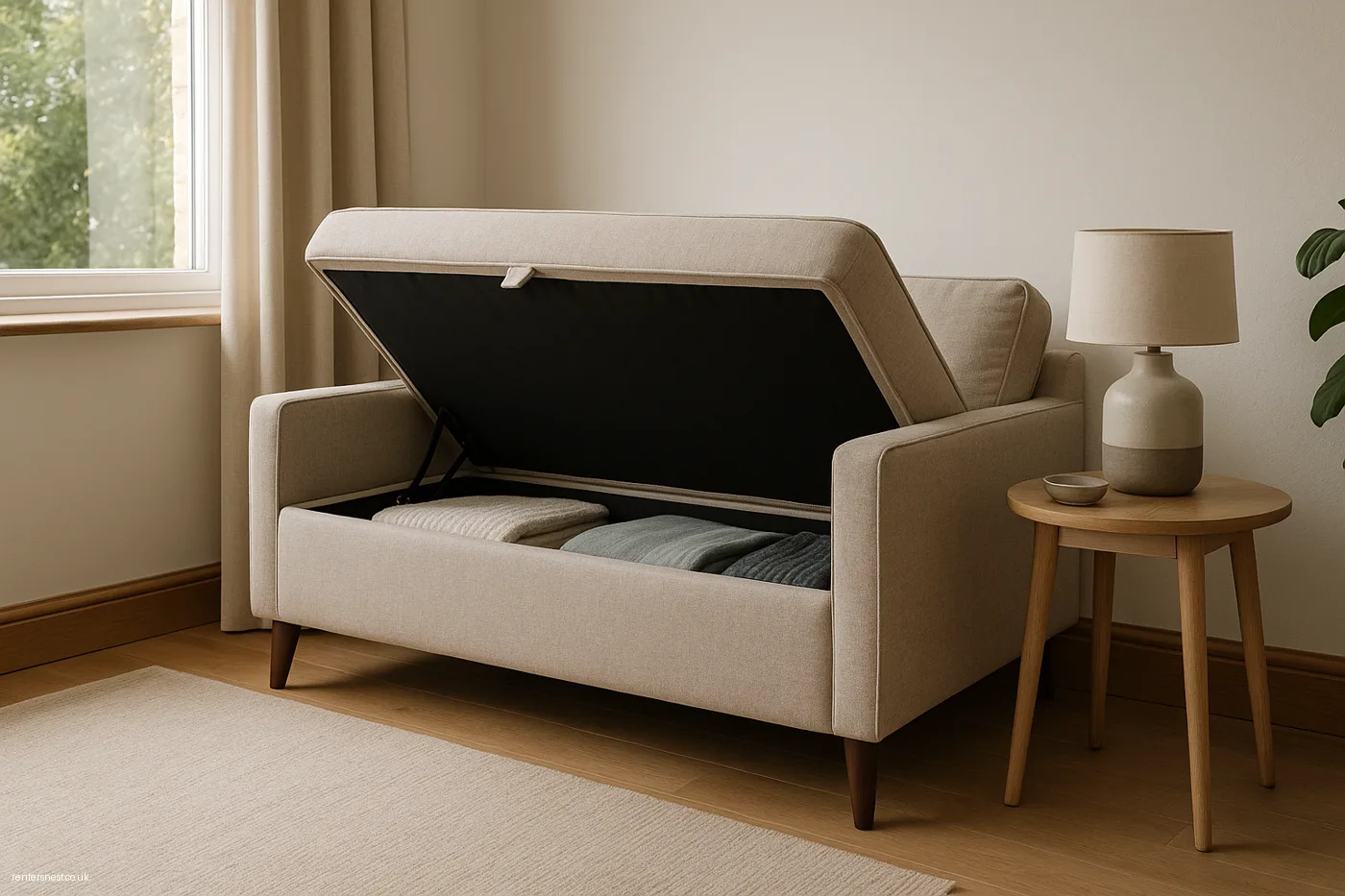 Sofa with Built-in Storage Underneath