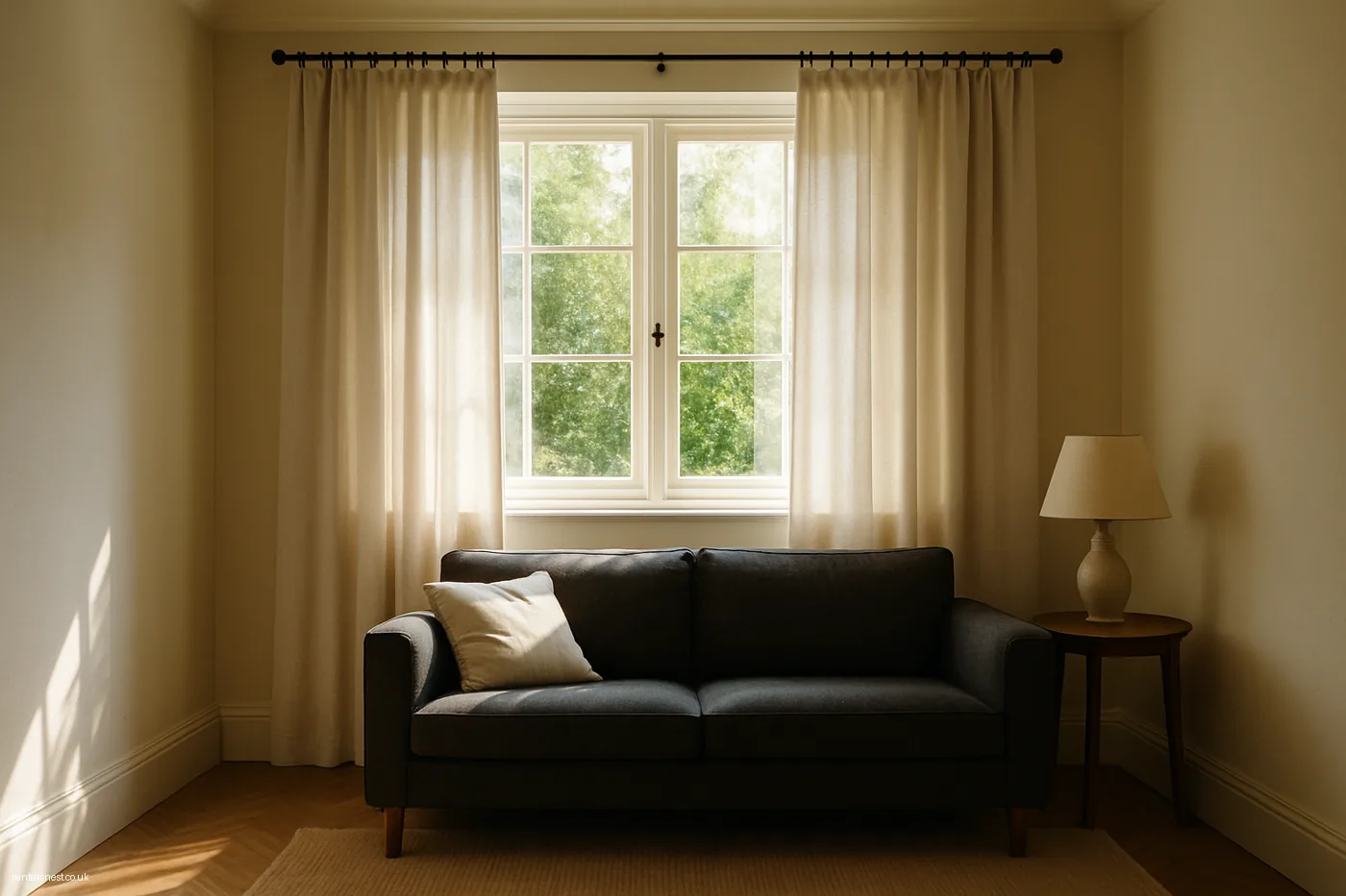 Curtains Hung High and Wide with Tension Rods