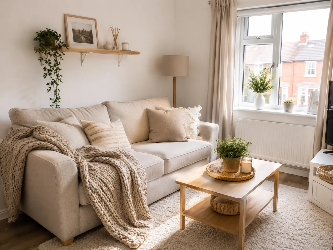 Layer Cushions and a Throw on Your Sofa