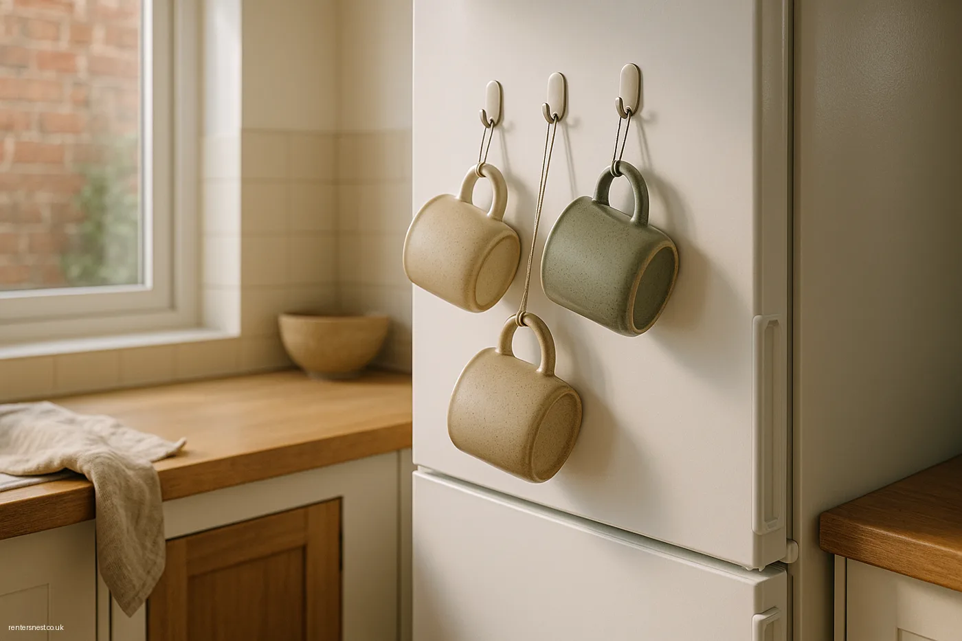Stick-On Hooks for Mugs and Utensils