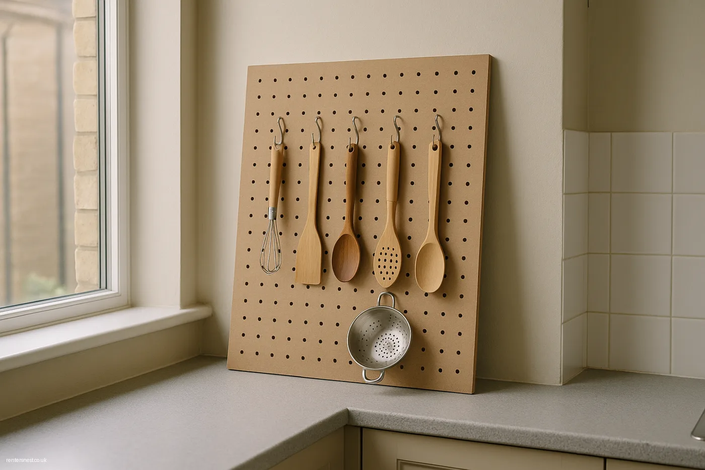A Pegboard Leaning Against the Wall