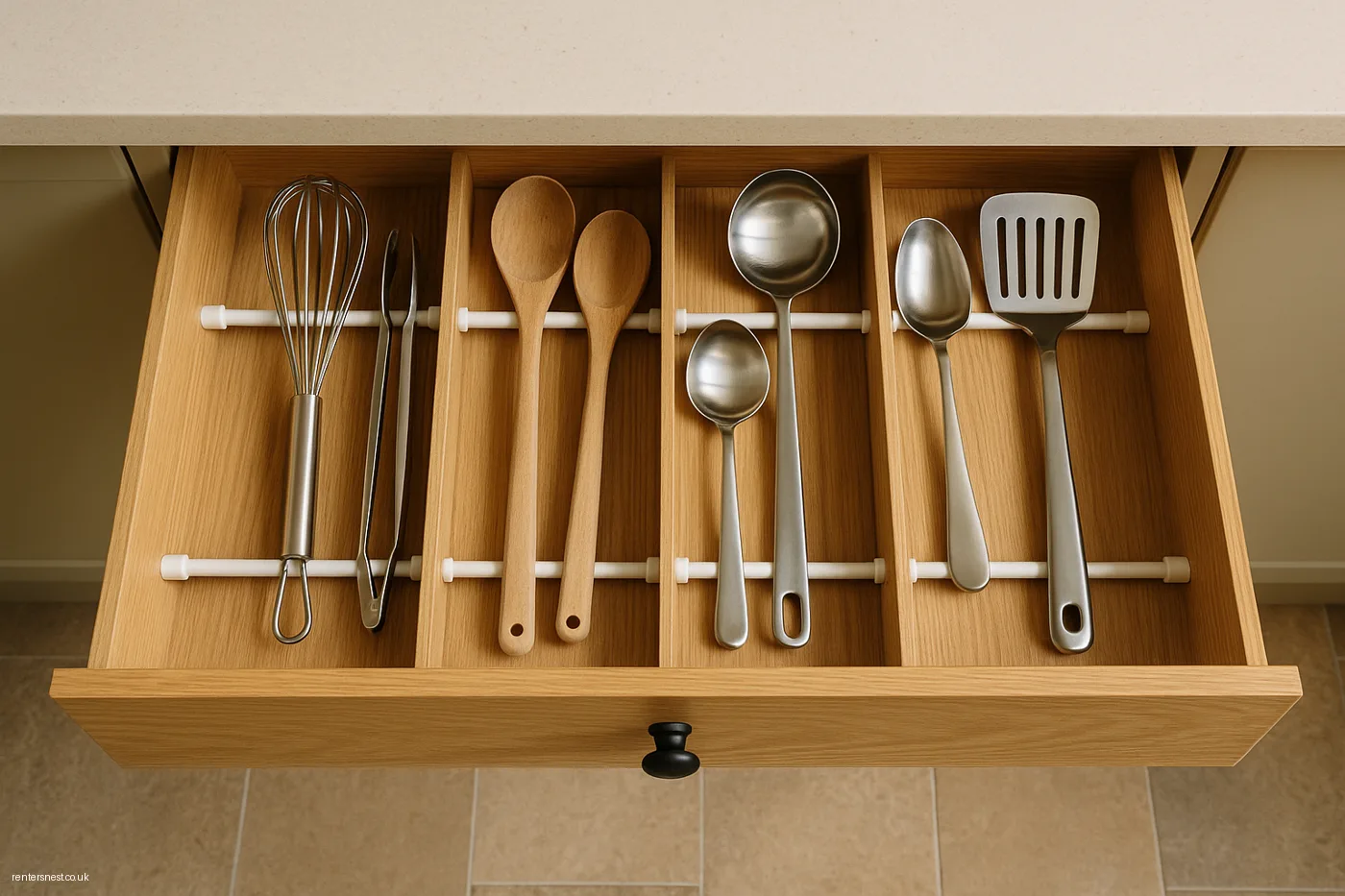 Tension Rod Dividers Inside Drawers