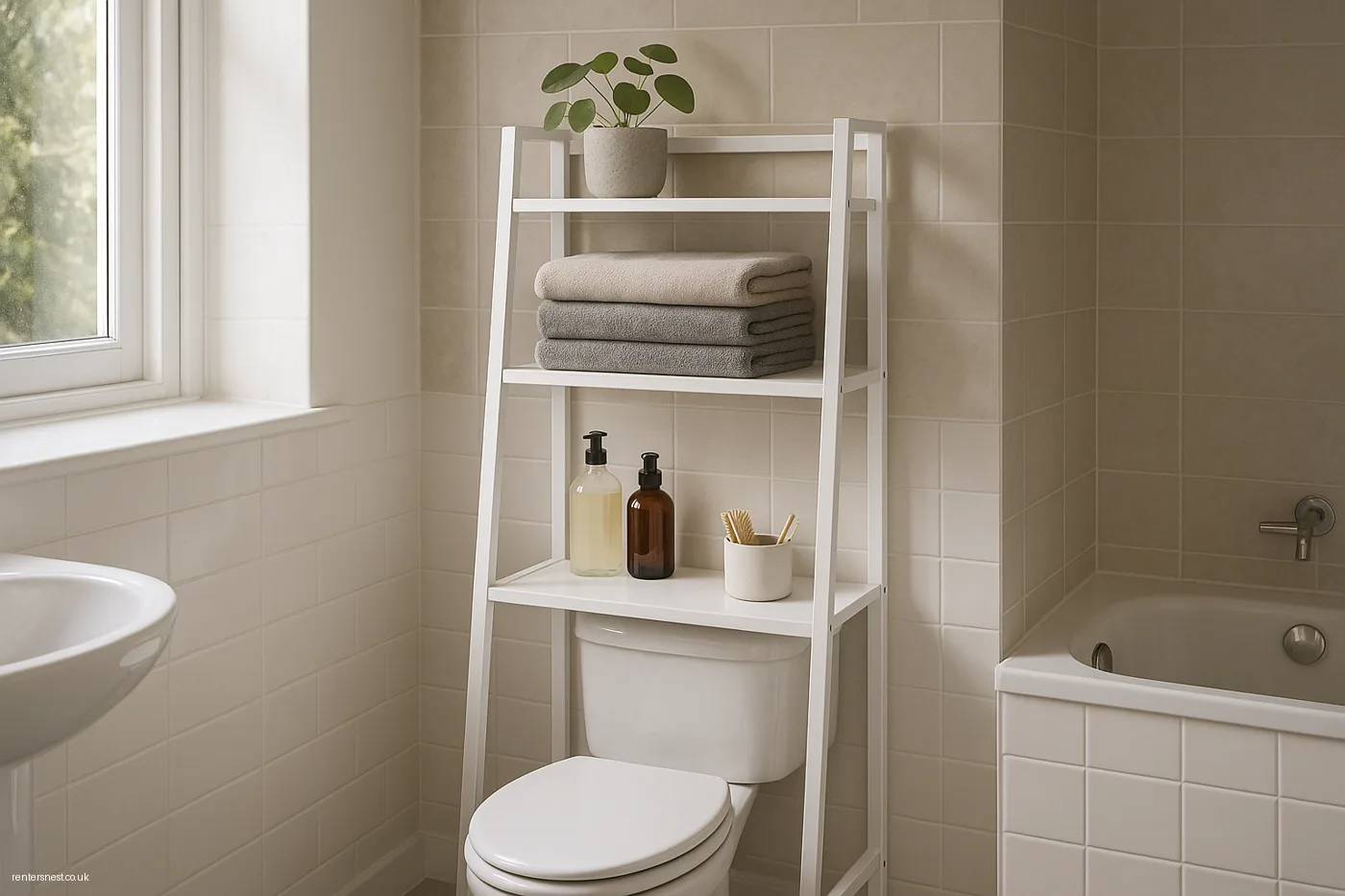 Add a Slim Over-the-Toilet Shelf Unit