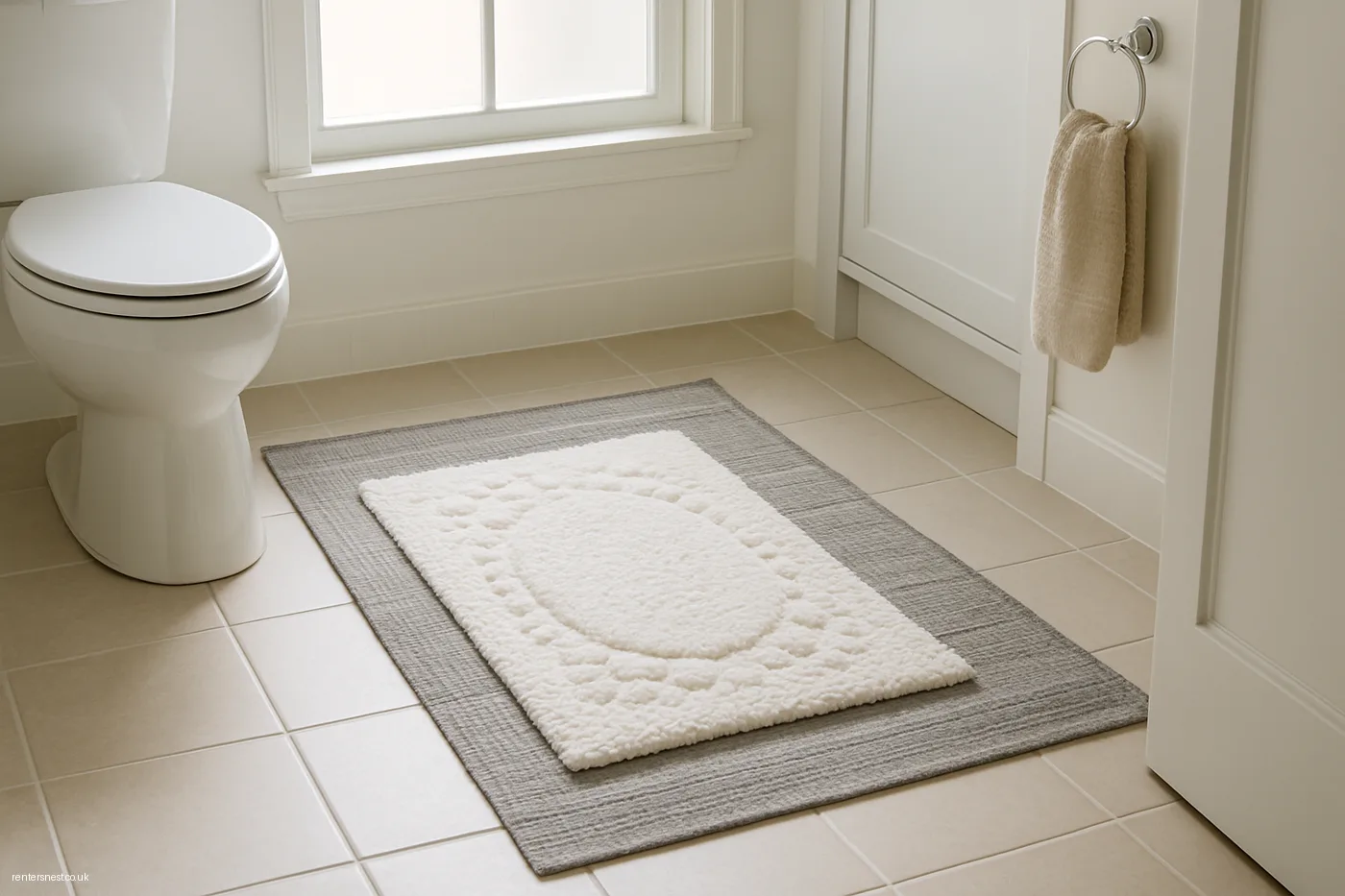 Layer Rugs to Break Up Cold Floor Tiles