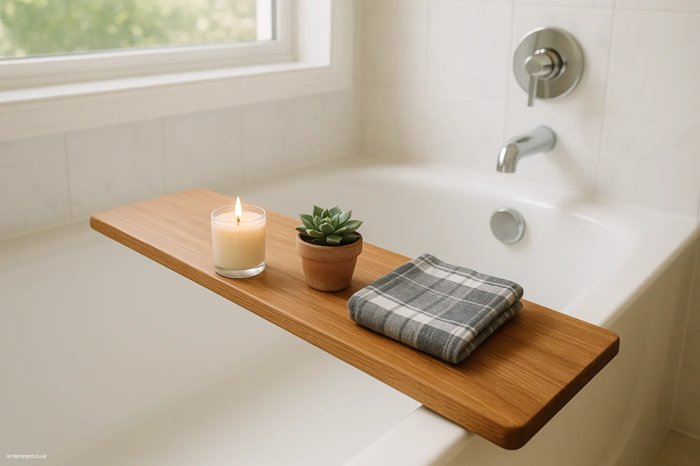 Build a Mini Spa Tray on the Bath Ledge