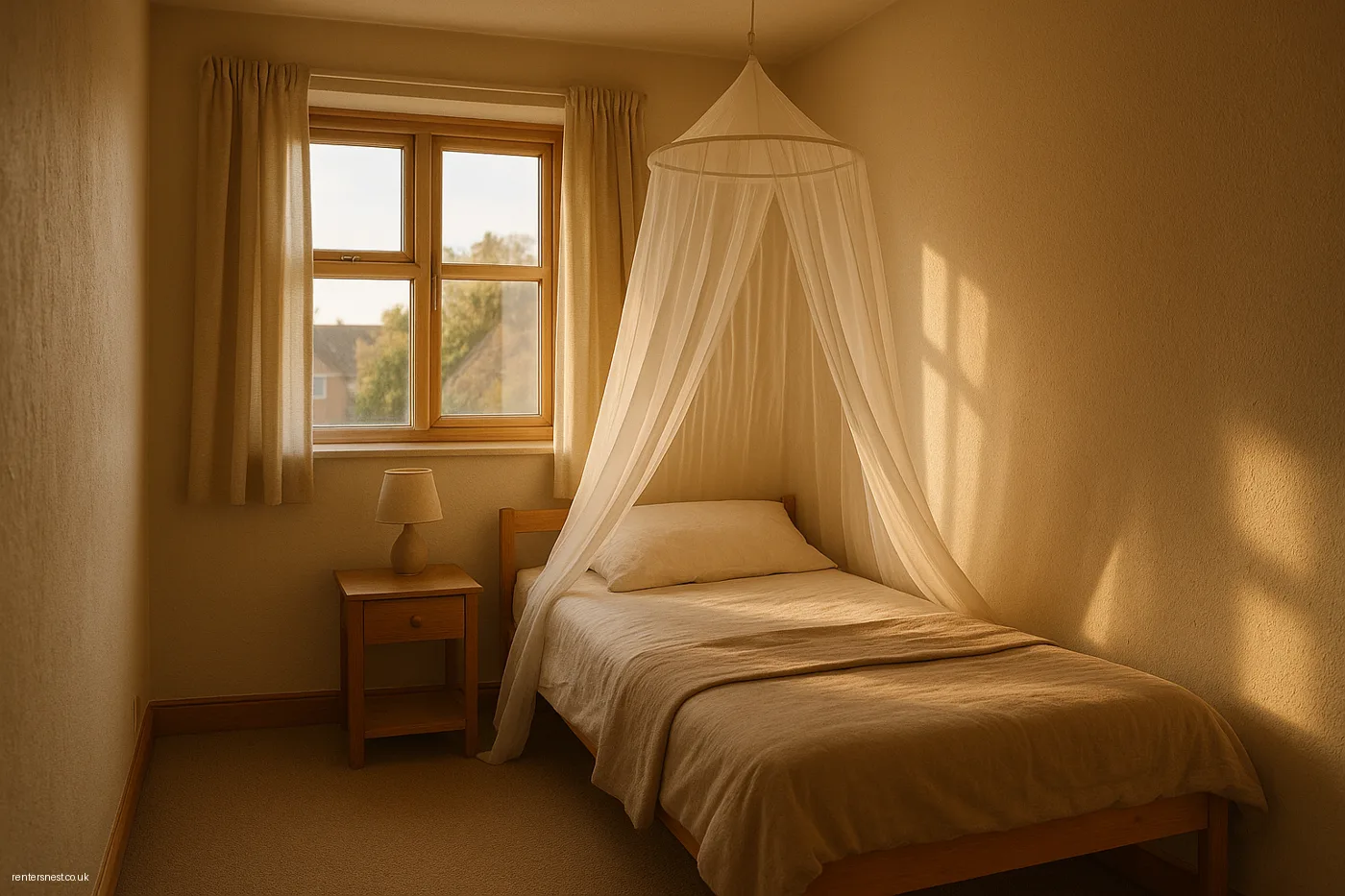 A Bed Canopy Adds Drama Without Damage